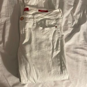 white mid rise skinny jeans